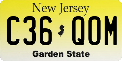 NJ license plate C36QOM