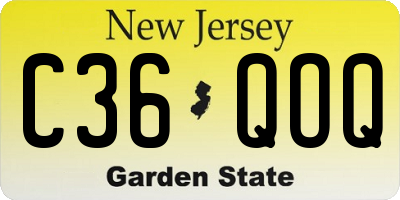 NJ license plate C36QOQ