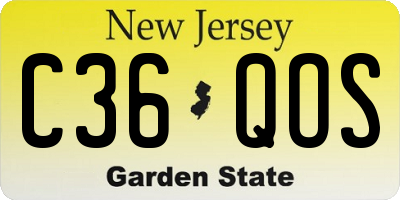 NJ license plate C36QOS