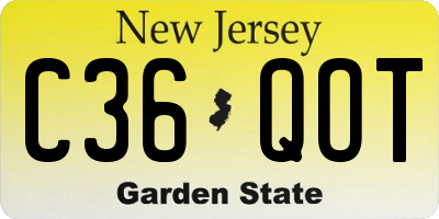 NJ license plate C36QOT