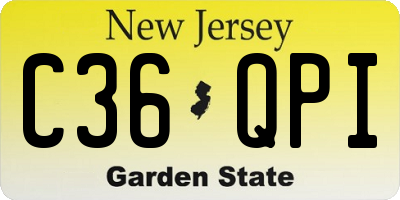 NJ license plate C36QPI