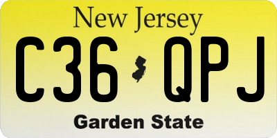 NJ license plate C36QPJ