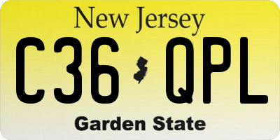 NJ license plate C36QPL
