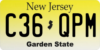 NJ license plate C36QPM
