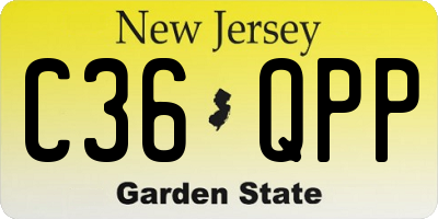 NJ license plate C36QPP