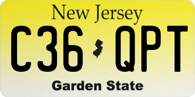 NJ license plate C36QPT