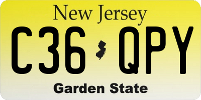 NJ license plate C36QPY