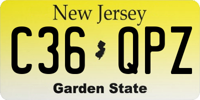 NJ license plate C36QPZ