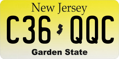 NJ license plate C36QQC