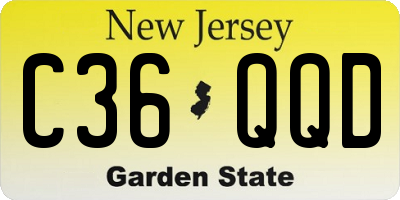 NJ license plate C36QQD