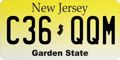 NJ license plate C36QQM