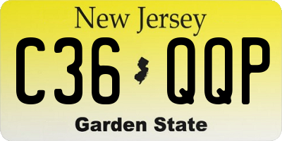 NJ license plate C36QQP