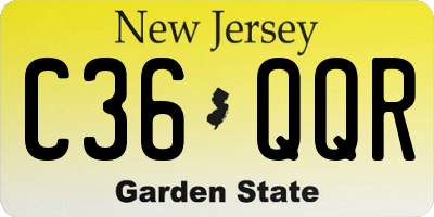 NJ license plate C36QQR