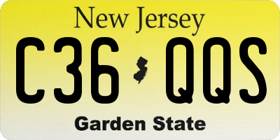 NJ license plate C36QQS