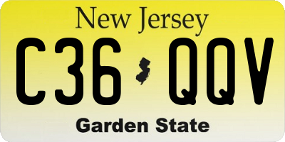 NJ license plate C36QQV