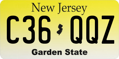 NJ license plate C36QQZ