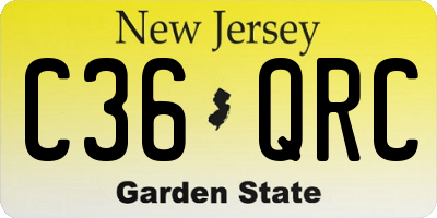 NJ license plate C36QRC