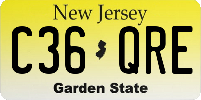 NJ license plate C36QRE
