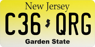 NJ license plate C36QRG