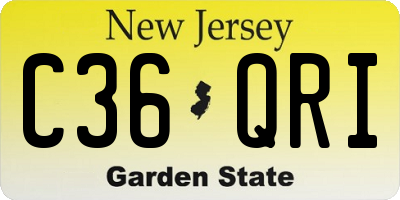 NJ license plate C36QRI