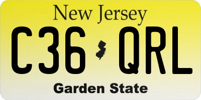 NJ license plate C36QRL