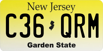 NJ license plate C36QRM