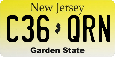 NJ license plate C36QRN