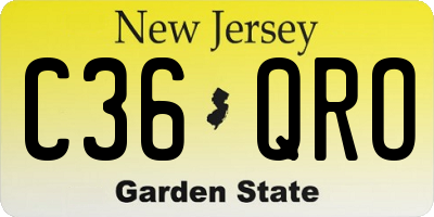 NJ license plate C36QRO