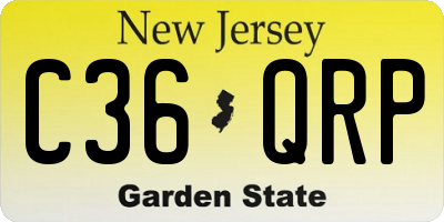 NJ license plate C36QRP