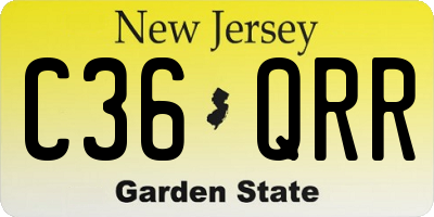 NJ license plate C36QRR