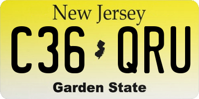 NJ license plate C36QRU