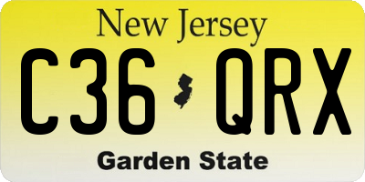 NJ license plate C36QRX