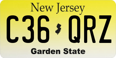 NJ license plate C36QRZ