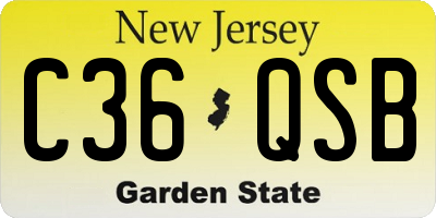 NJ license plate C36QSB