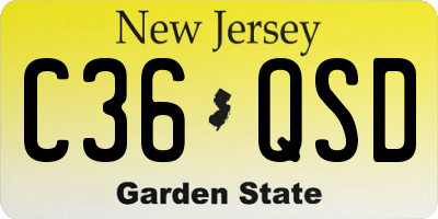 NJ license plate C36QSD