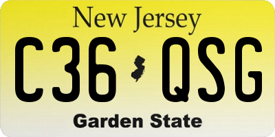 NJ license plate C36QSG