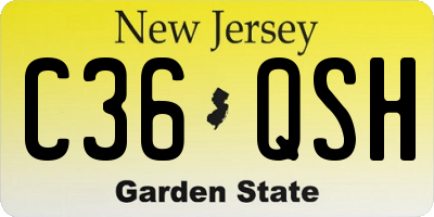 NJ license plate C36QSH