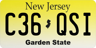 NJ license plate C36QSI