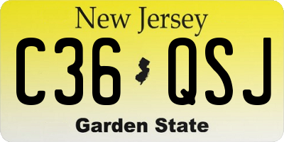 NJ license plate C36QSJ