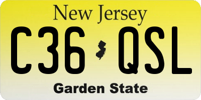 NJ license plate C36QSL