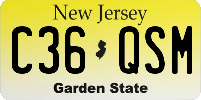 NJ license plate C36QSM