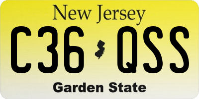 NJ license plate C36QSS