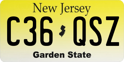NJ license plate C36QSZ