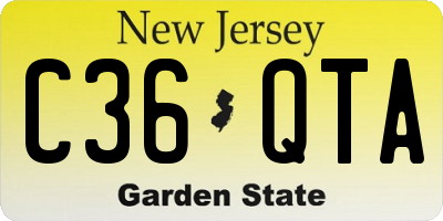 NJ license plate C36QTA