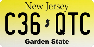 NJ license plate C36QTC
