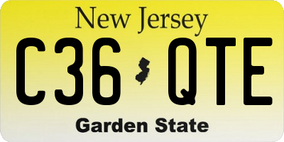 NJ license plate C36QTE