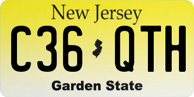 NJ license plate C36QTH