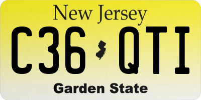 NJ license plate C36QTI