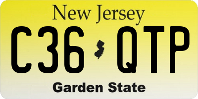 NJ license plate C36QTP