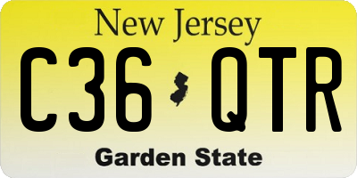 NJ license plate C36QTR